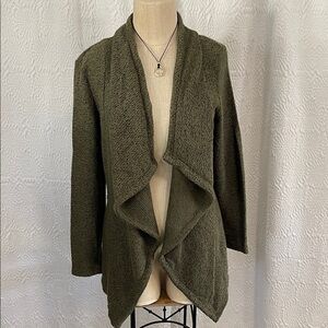 Blanc Noir Forest Green Draped Cardigan
